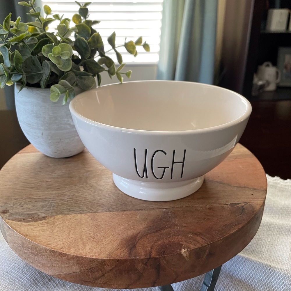 Rae Dunn "ugh" ceramic cereal bowl